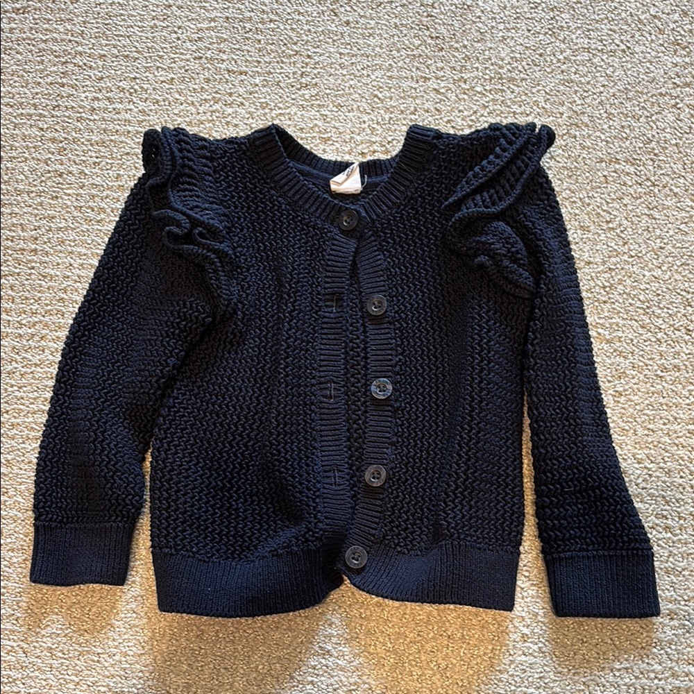 GAP Kids Navy Ruffle Cardigan